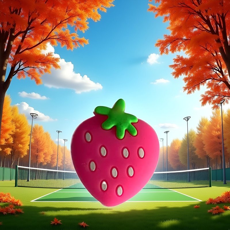Myuiao Jinshining Pink Strawberry Tennis Racket Vibration Dampener Soft Silicon Racket Dampener Cartoon Shape Tennis Racquet Shock Absorbers Tennis Racket for Racquetball