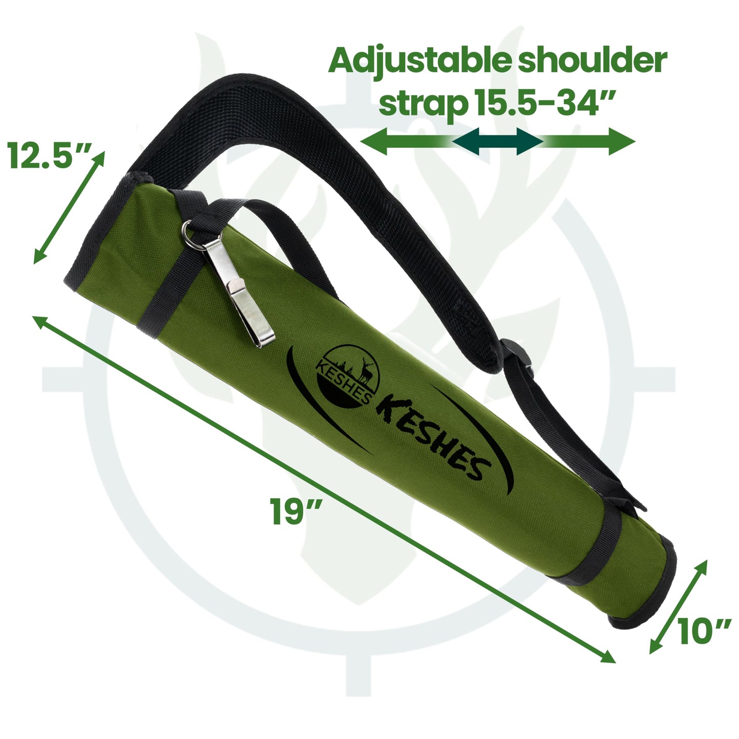 KESHES Archery Back Arrow Quiver Holder - Adjustable Quiver for Arrows with Shoulder Strap and Belt Clip - Ideal for Bow Hunting & Target Practice for Youth & Adults