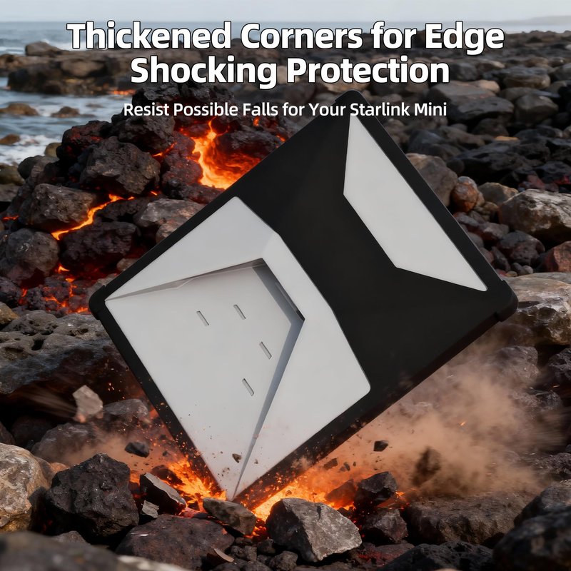 EAZUSE Starlink Mini Cover, Starlink Mini Protective Cover Liquid Silicone Sleeve Accessories for Camping Outdoor Protector from Scratching Hailstone Black