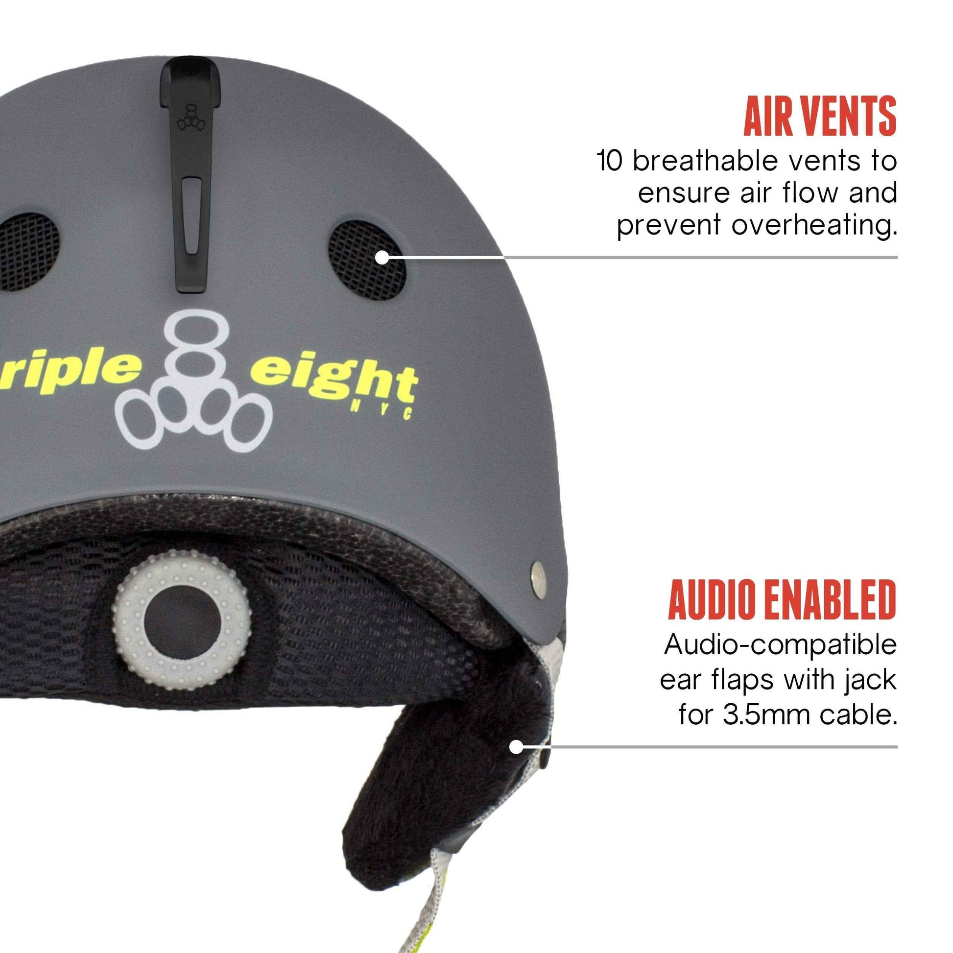 Triple Eight Halo Snow Standard Snowboard and Ski Helmet, Safety Certified with Dial Fit, Carbon, Large/X-Large