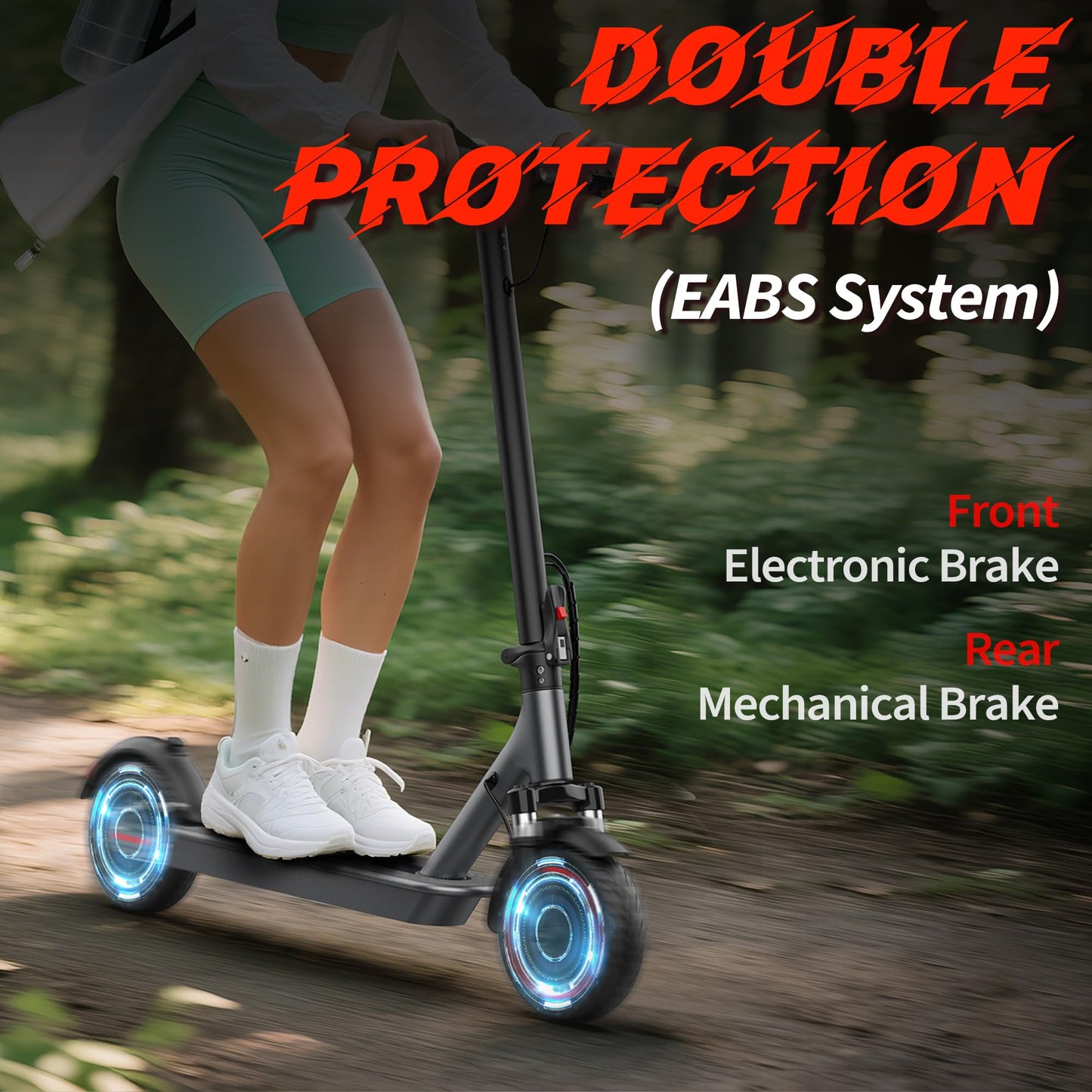 Electric Scooter, 350W Powerful Motor,8.5" Solid Tyre,19 Mph Top Speed,12 Miles Long Range, Lightweight Foldable E-Scooter with EABS & Drum Brake