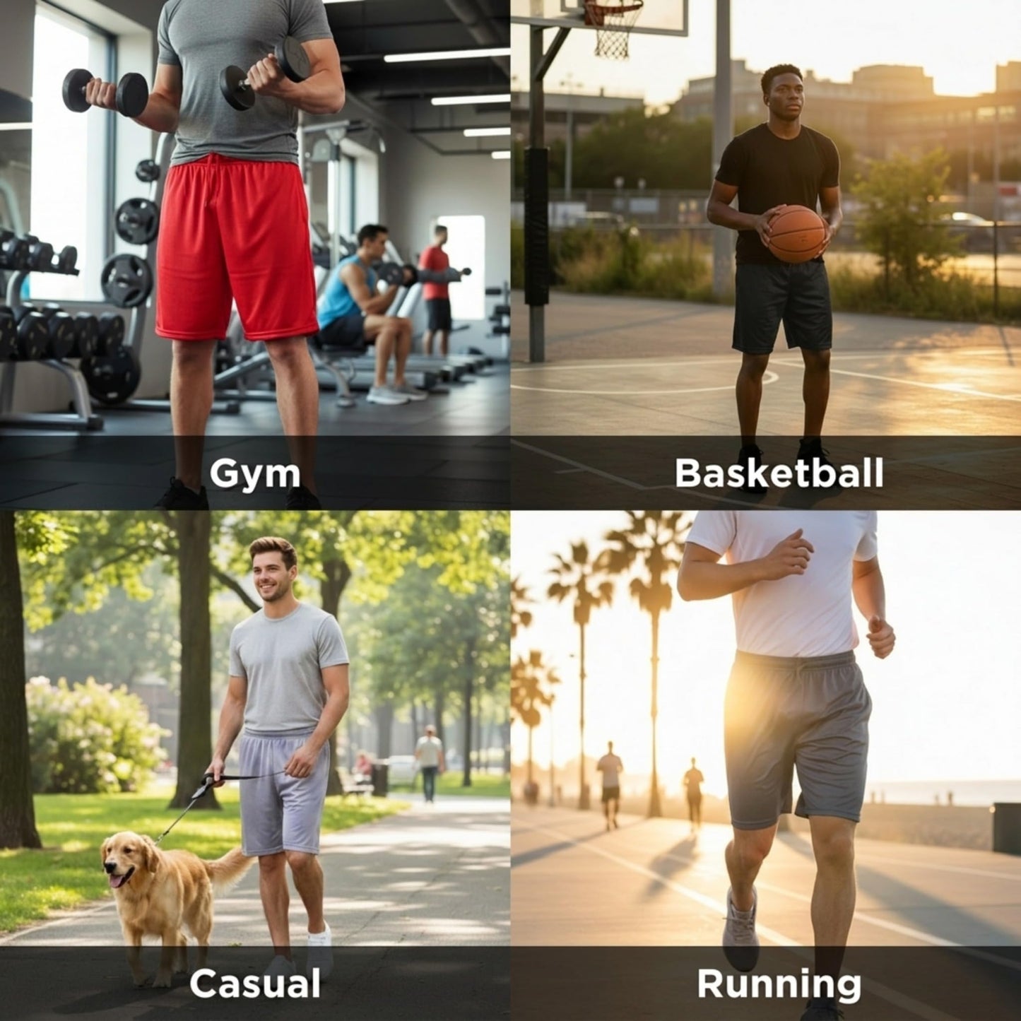 Ultra Performance 5 Pack Mens Shorts, Athletic Gym Shorts Workout Basketball Shorts for Men, 2X