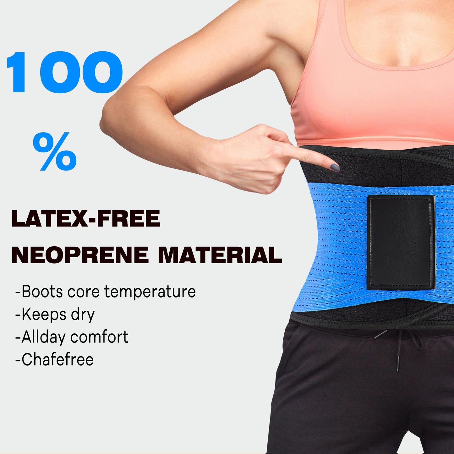 VENUZOR Waist Trainer Belt for Women - Waist Cincher Trimmer - Slimming Body Shaper Belt - Sport Girdle Belt (UP Graded)(Blue,XX-Large)