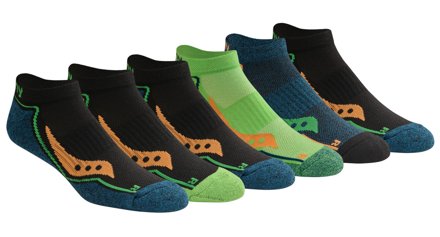 Saucony Men's Bolt Rundry Performance No-Show Multi-Pack Socks, Campfire Repreve (6 Pairs), Large