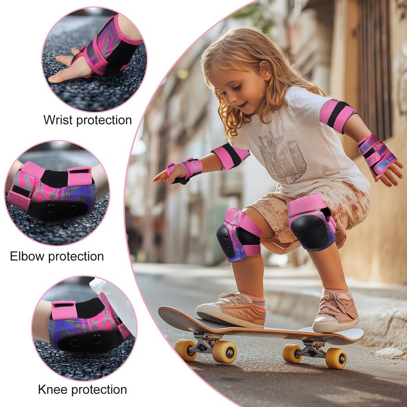 YooxArmor Toddler Knee Pads and Elbow Pads Set for Kids 3-5/5-8, Kids Wrist Guards for Roller Skating,Cycling, Skateboard, Inline Skating, Scooter Riding Sports