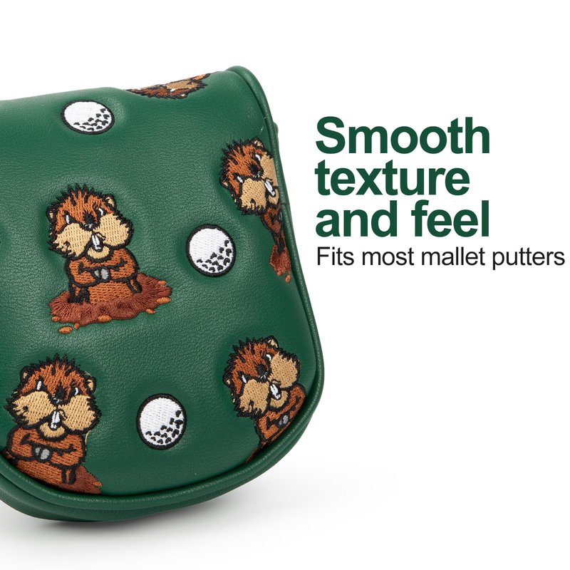 Golf Mallet Putter Cover for DF3 Center Shafted Putter Head Cover Mallet Putter Headcover Magnetic Synthetic Leather Mallet Putter Cover Club Protective Case for Men (Tropical Flowers)