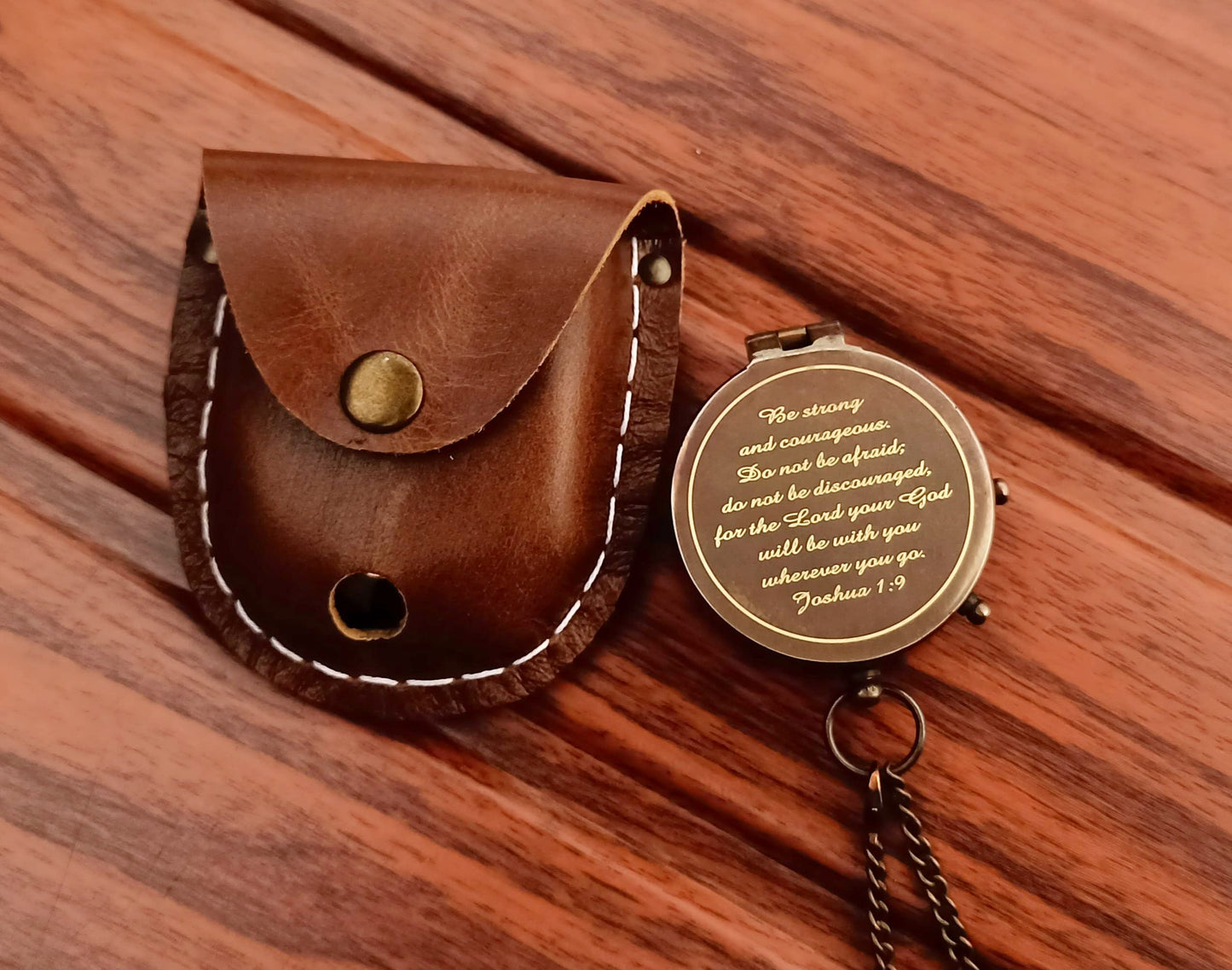 Personalized Be Strong and Courageous Compass, Religious Inspiration Gift Compass, Baptism Gifts, First Communion, Graduation Gift Compass, Confirmation Gift (Be Strong Compass)