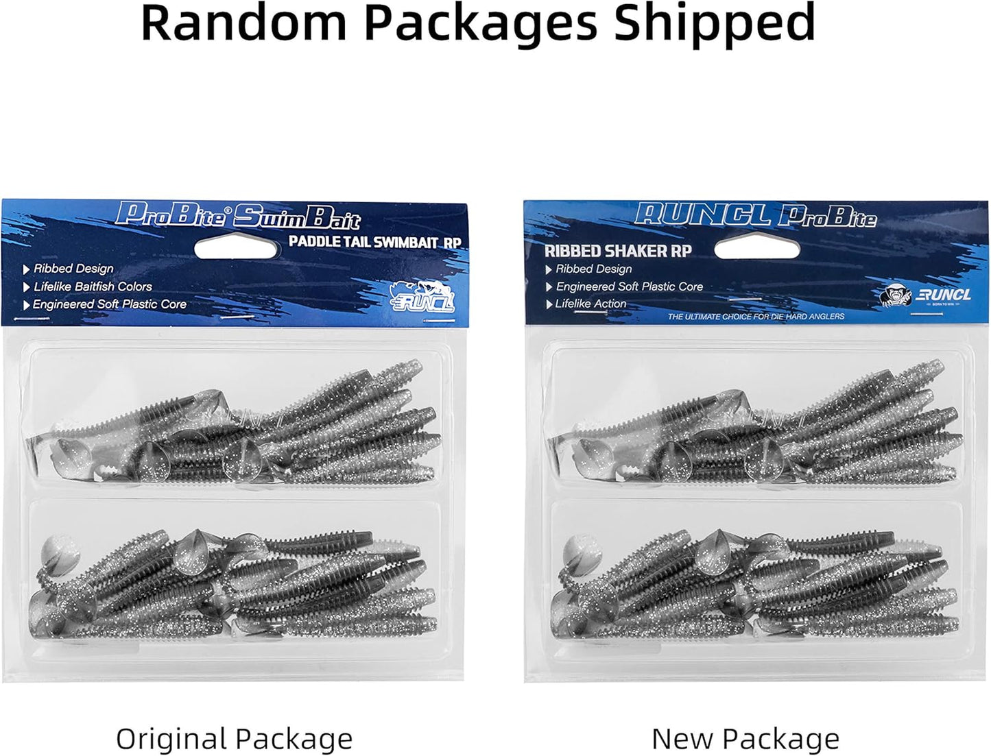 RUNCL Paddle Tail Swimbaits - Soft Lures for Trout, Crappie & Bass | 10/20/30/40 PCS, 2-5 Inch Durable Plastic