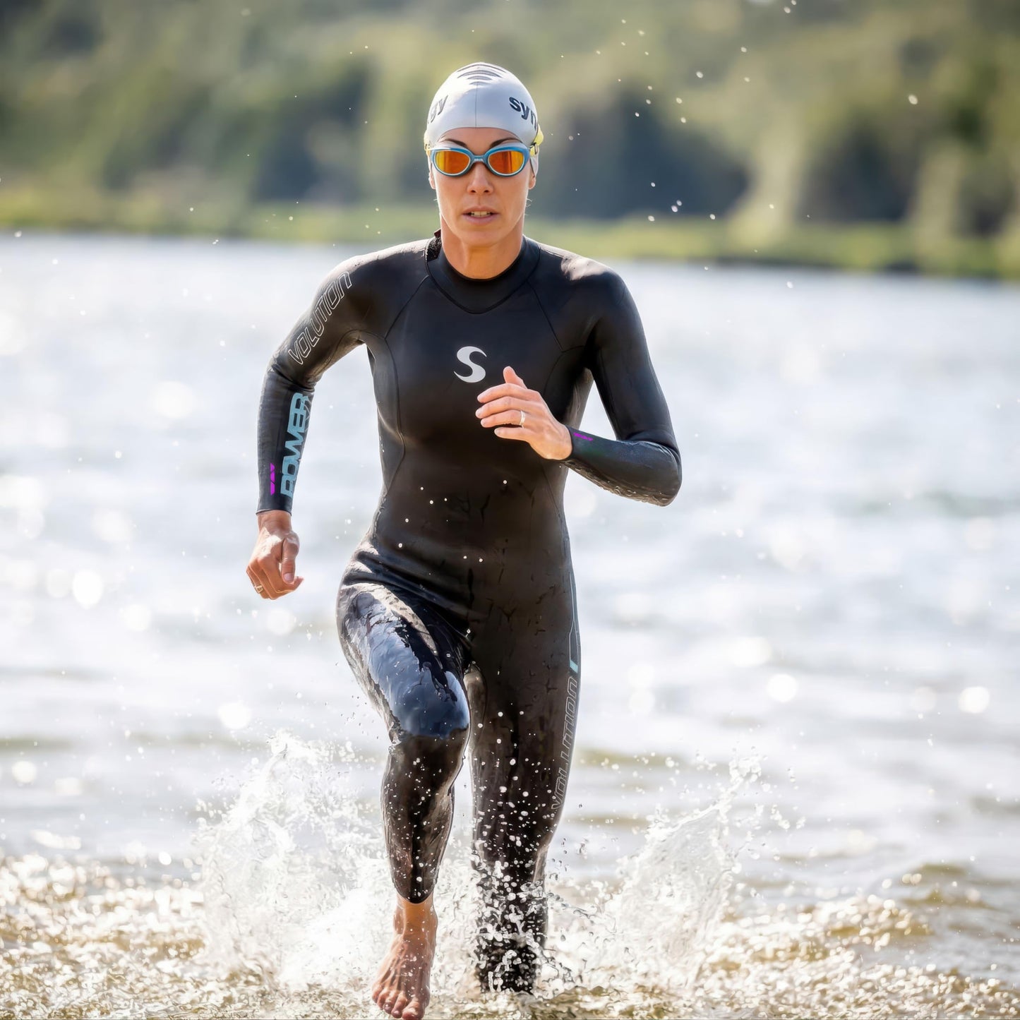 Synergy Women's Volution 3/2mm Triathlon Wetsuit - Full Sleeve Open Water (Black, Women's P2)
