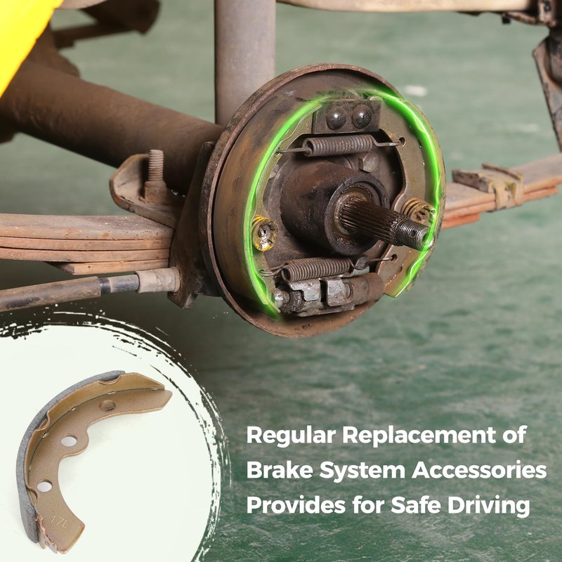 10L0L Golf Cart Brake Shoes for Club Car DS 1995-up, Precedent 2004-up, Yamaha G1 G2 G8 G9, EZGO 1986.5-1996, OEM 1018232-01 23364G1 J17-25340-00, Set of 4 (2 Long, 2 Short)