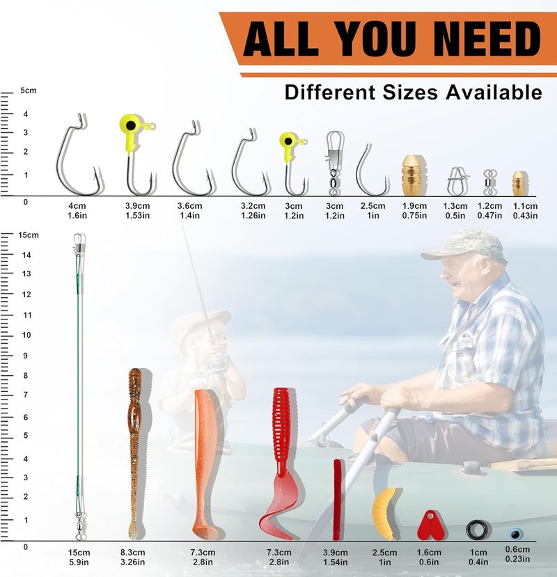 Complete Fishing Lures Kit - Tackle Box with Crankbaits, Minnows, Frogs & More | Bass, Panfish, Trout Accessories