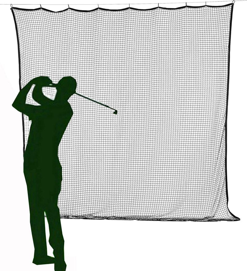 10ft x 10ft Sports Netting in/Outdoor Strong Durable Weatherproof Frequent Use Golf Hitting Practice Net Around Finished Seam Strong 150 LB Tested Nylon Mesh Net 1-Inch Mesh Holes
