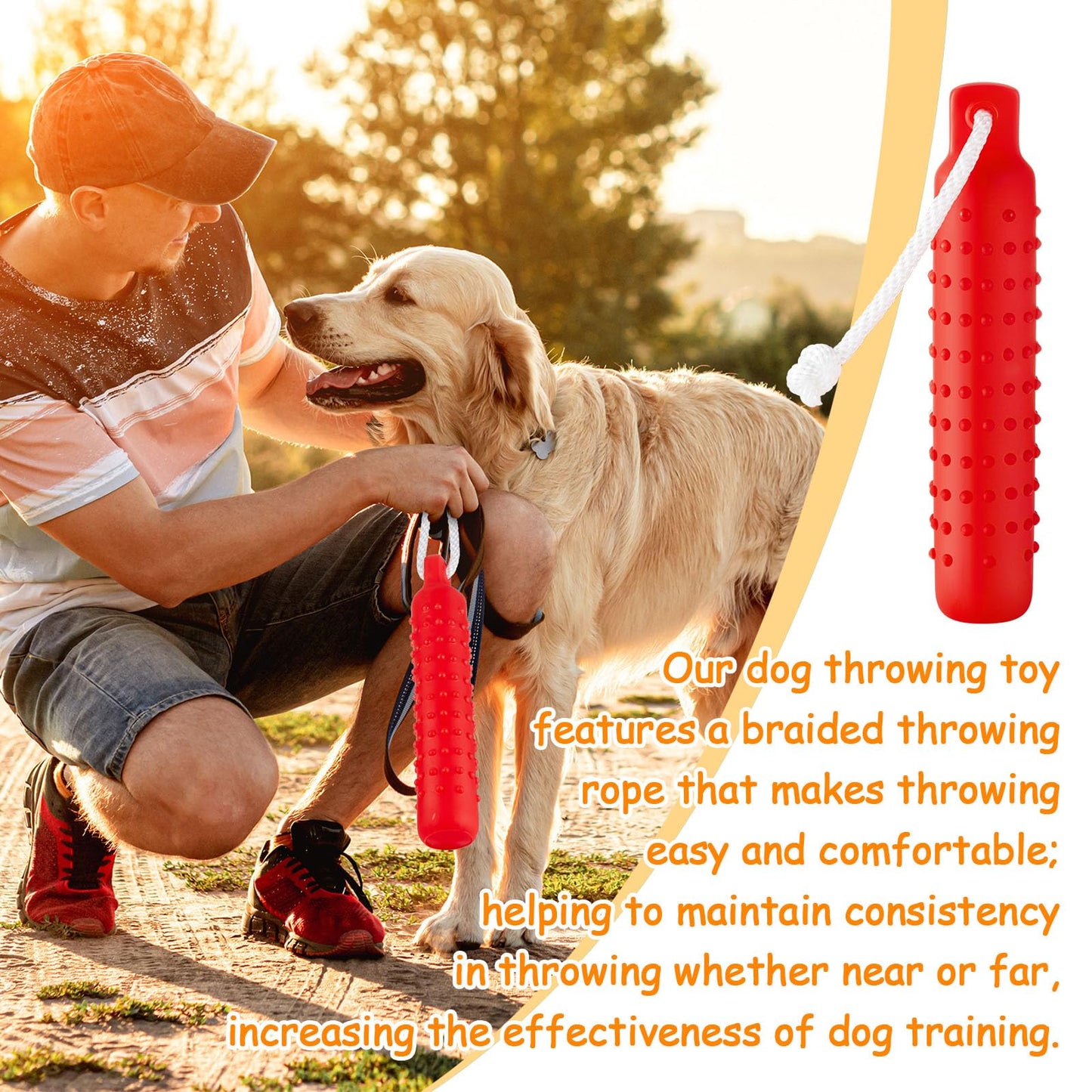 Blueweenly 4 Pcs Dog Bumper Toy for Water Retrieving Plastic Puppy Training Dummy Dog Float Toy Lightweight for Float on The Water Pool Outdoor Training Hunting Fetching (Red and Orange)