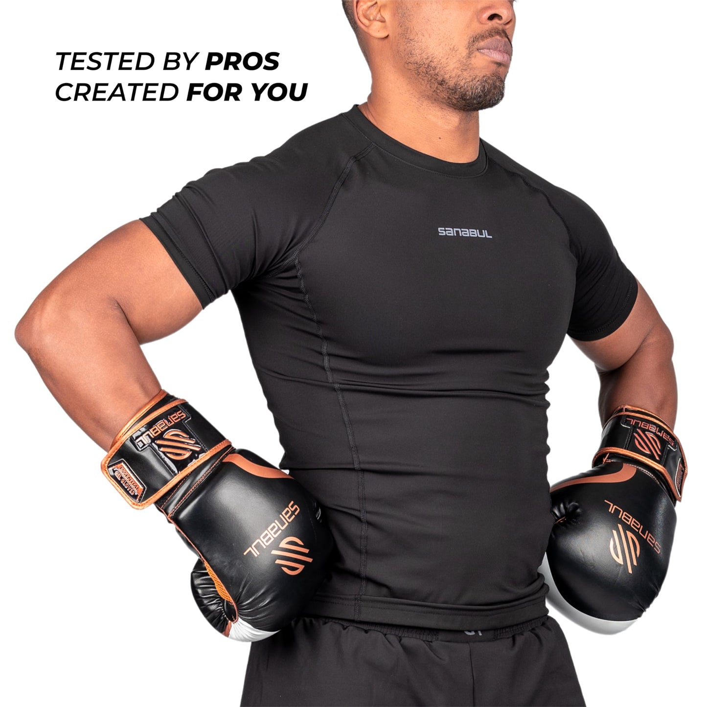 Sanabul Essential Gel Boxing Gloves for Men & Women, Kickboxing MMA, Muay Thai Gloves and Heavy Bag Training Punching & Sparring, Black/Copper 16 oz