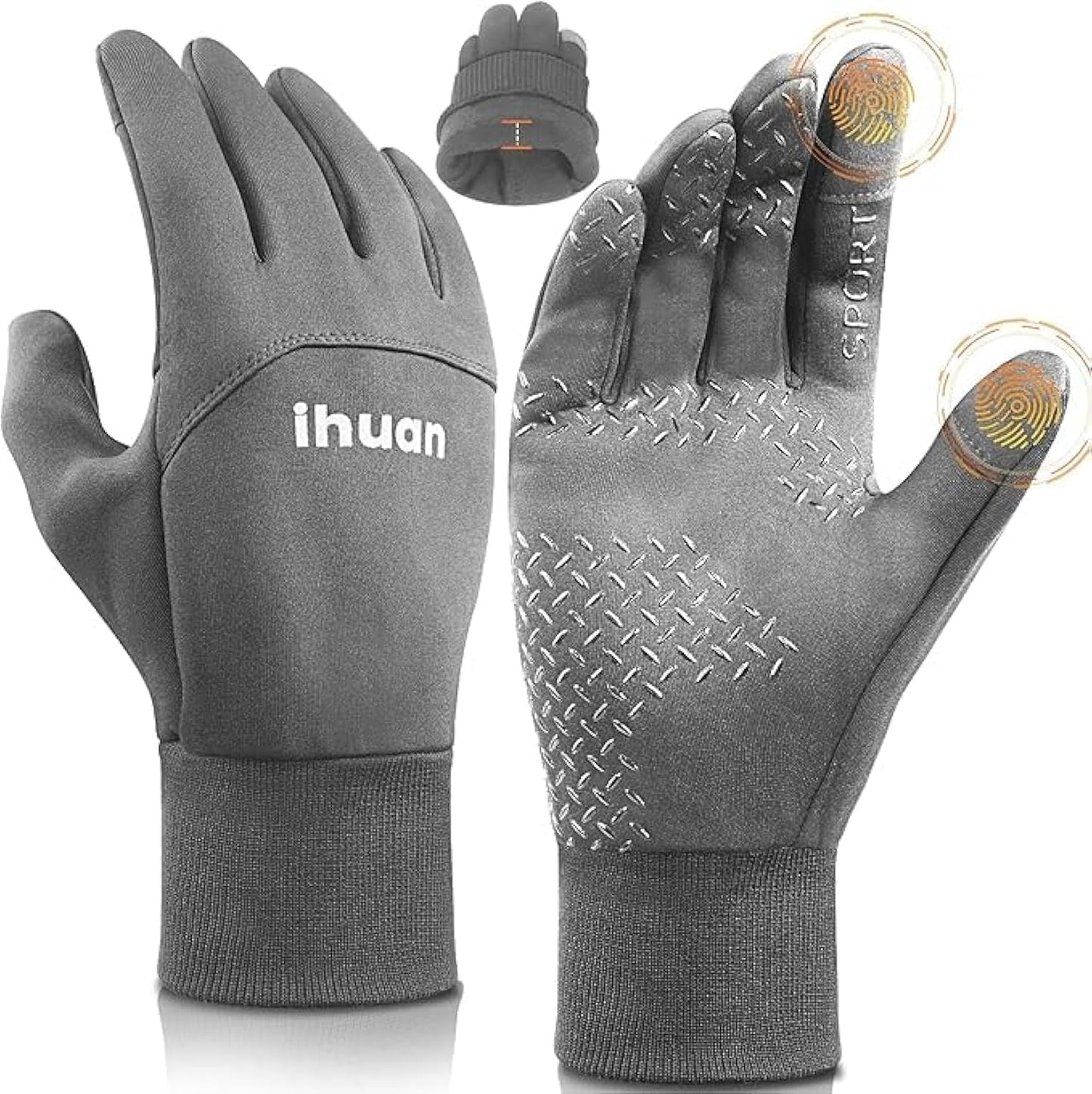 Winter Warm Snow Ski Gloves for Men Women Waterproof Running Cycling for Cold Weather, Thermal Windproof Material and Touch Screen Finger for Driving Snowboarding