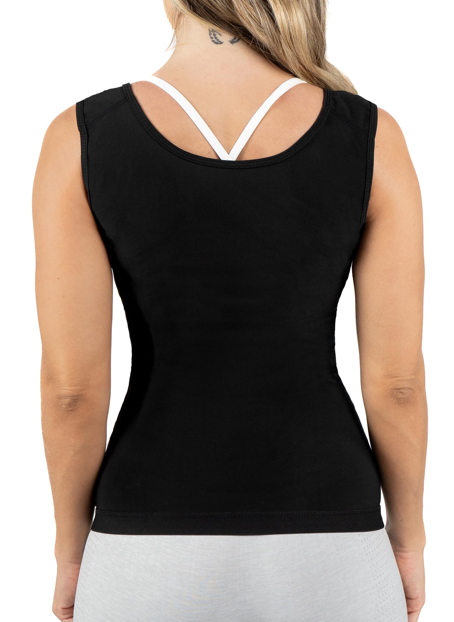 Kewlioo Women's Heat Trapping Zipper Sweat Enhancing Vest - Comfortable Sauna Suit Shirt Jacket Vest - Sweat Compression Top Shapewear Zipup Closure for Women Gym Workout Yoga (Black, S-M)