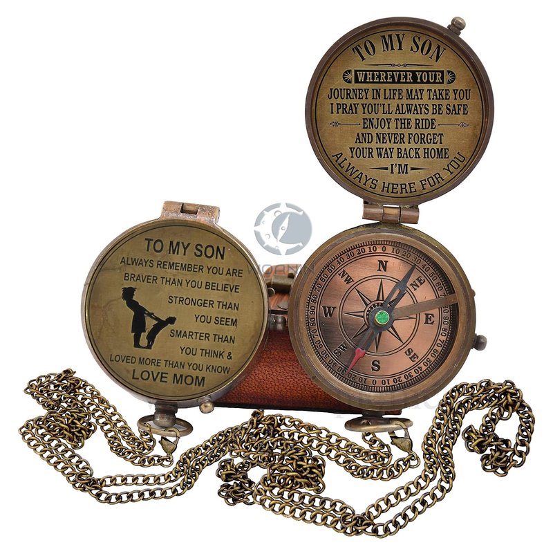 WOANIN Compass with Case/Gift for Son/to My Son Gifts/Mom to Son Gift ((to My Son))