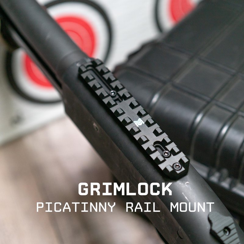 Monstrum Grimlock Shotgun Rail Mount with Universal Mounting System and Complete Screw Set | Compatible with Drilled and Tapped Mossberg/Remington/Winchester/Weaver 93 Pattern Shotgun Models