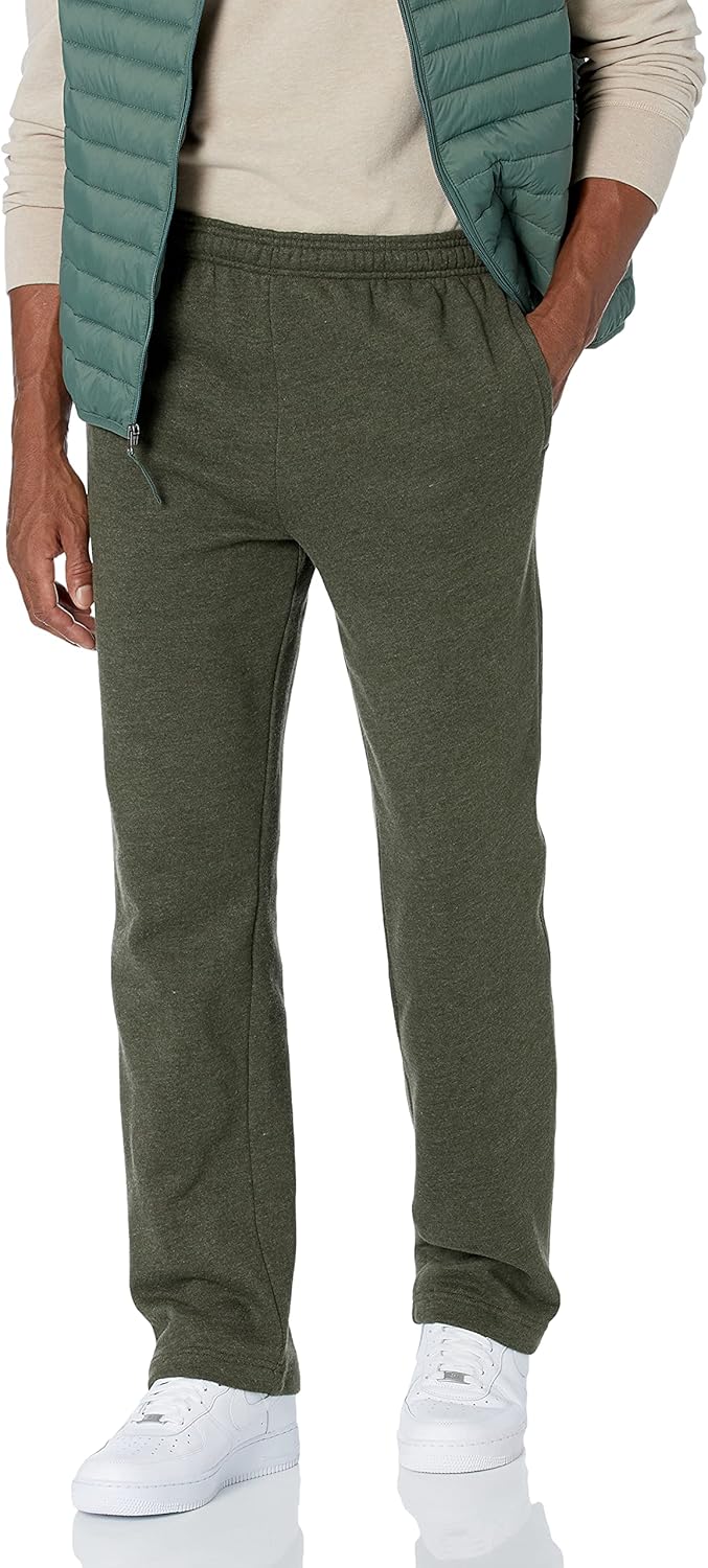 Men's Relaxed Straight Leg Fleece Sweatpants - Open Bottom | Big & Tall Sizes Available