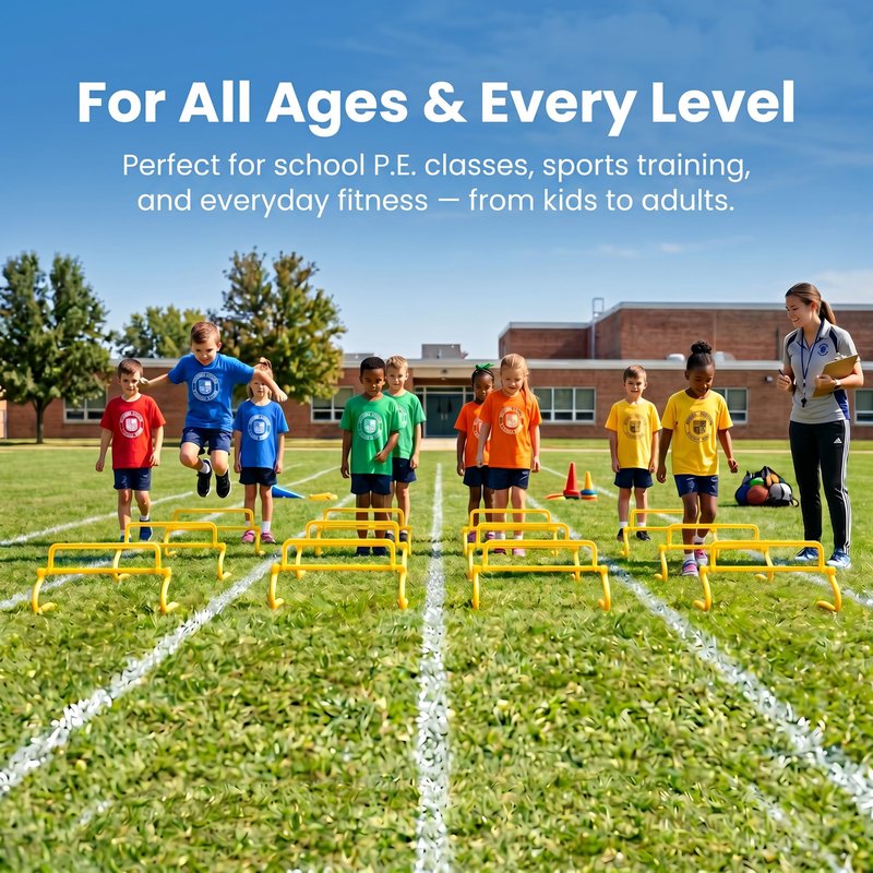 Japard 6 Pcs Agility Hurdles Speed Training Equipment, 4 Height Adjustable Setting, Soccer Training Equipment for Youth Adults