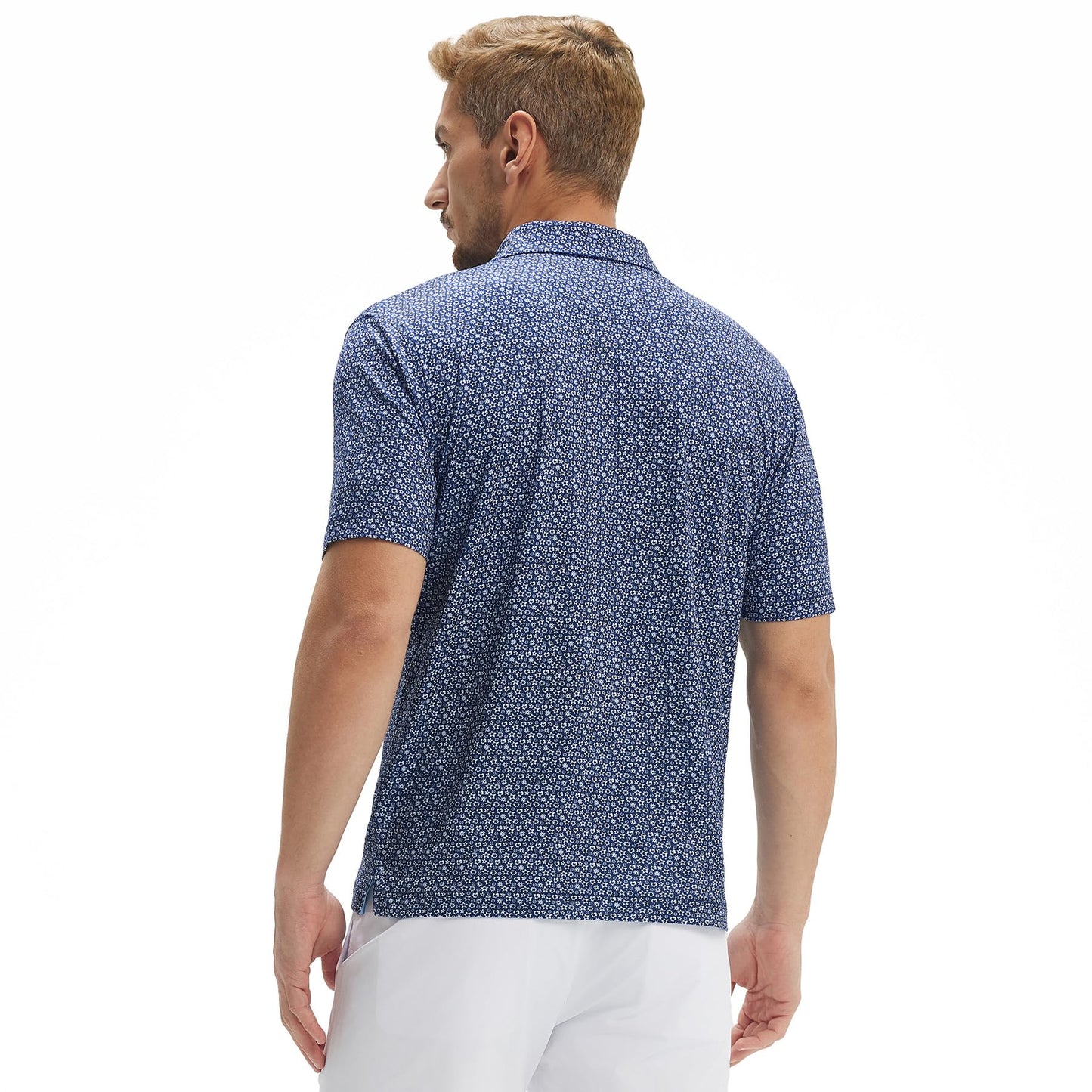 M MAELREG Mens Golf Shirt Short Sleeve Dry Fit Print Moisture Wicking Performance Patterns Collared Polo Shirt