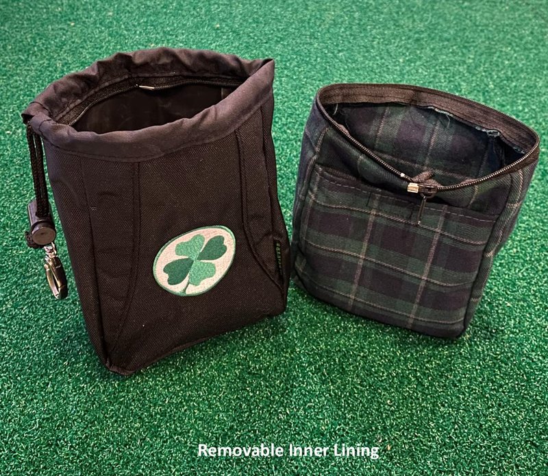 Players Clover Valuables Pouch - A Must Golf Accessories Bag - Safely Store Your Wallet Jewelry Watch Golf Tees Divot Tool and Golf Ball Markers (Green Clover)
