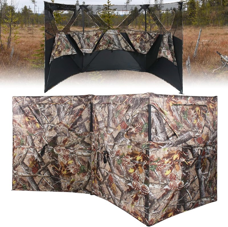 3-Panel See-Through Hunting Blind - Portable Pop-Up Ground Blind for Deer, Duck & Turkey | Includes Carrying Bag