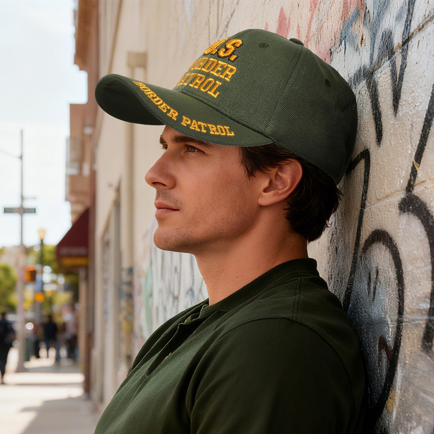 US Border Patrol Mobile Law Enforcement Arm Uniform Style Baseball Cap Hat for Man or Woman Green
