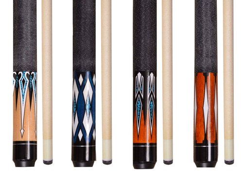 ISZY Billiards Pool Stick Set of 4-2-Piece Cue Sticks Made from Hardwood Canadian Maple Wood in 4 Billiards Accessories (Set-11)