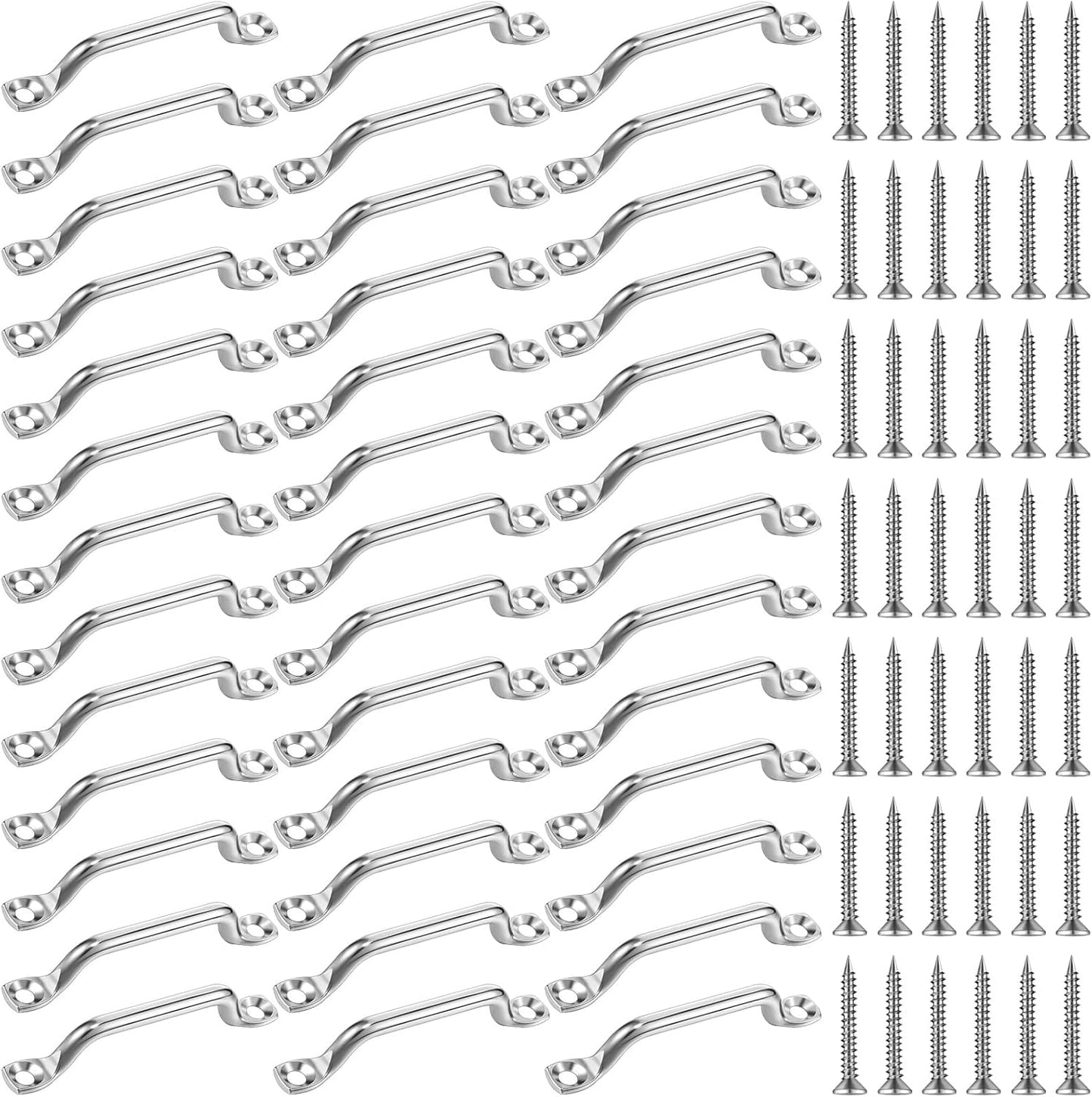 Bimini Top Strap Footman Loop Pad Eye - 316 Stainless Steel | 20/40 Pcs with Screws for Kayak, Boat, Canoe Rigging