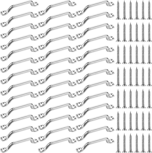Bimini Top Strap Footman Loop Pad Eye - 316 Stainless Steel | 20/40 Pcs with Screws for Kayak, Boat, Canoe Rigging