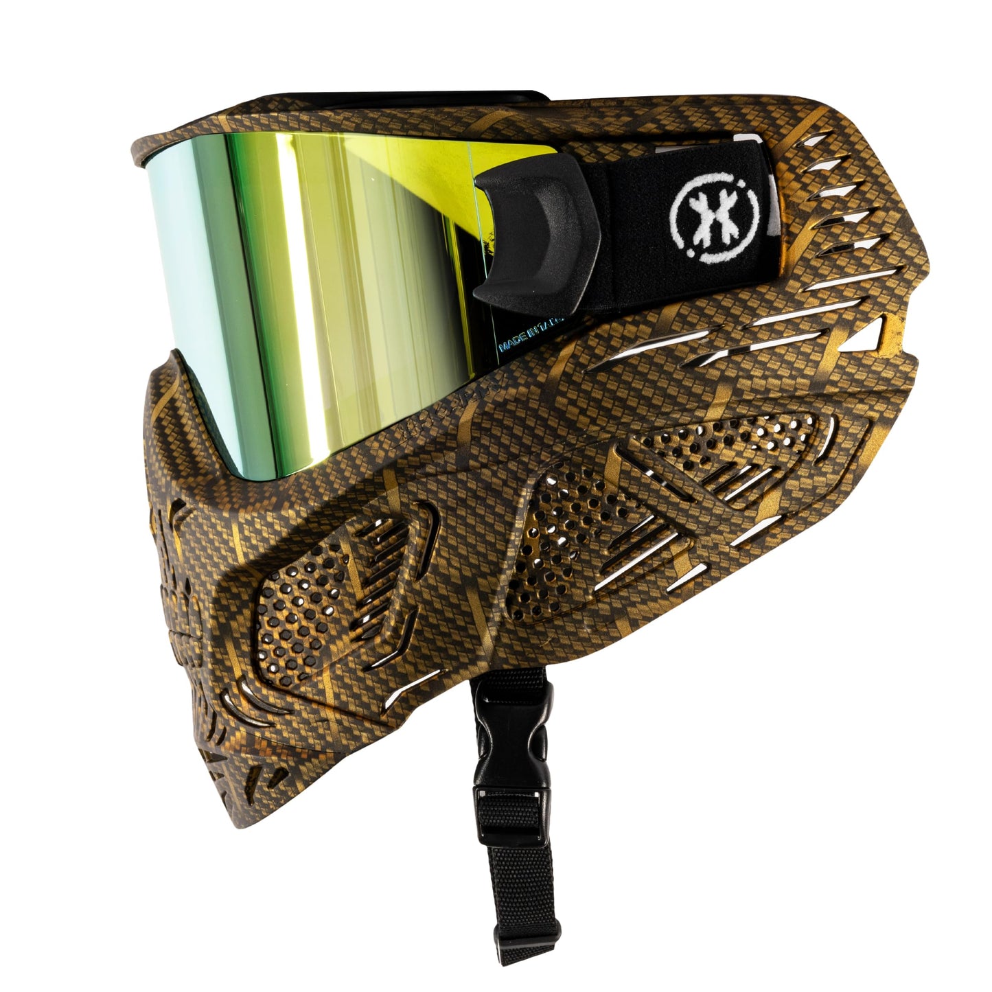 HK Army HSTL Skull Paintball Goggle/Airsoft Mask (Machine Gold, Gold)