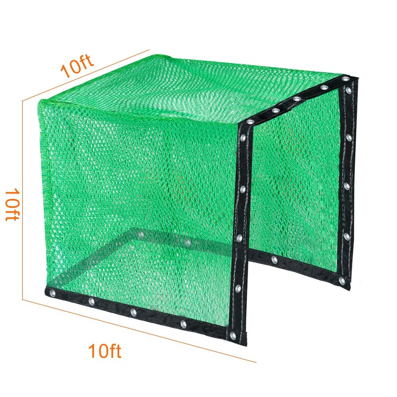 Aoneky Golf Cage Net Replacement 10x10x10ft - Heavy Duty HDPE Practice Hitting Net Only, UV Resistant for Outdoor/Indoor Use, Fits Conduit Frame (Net Only - No Frame/Poles Included)