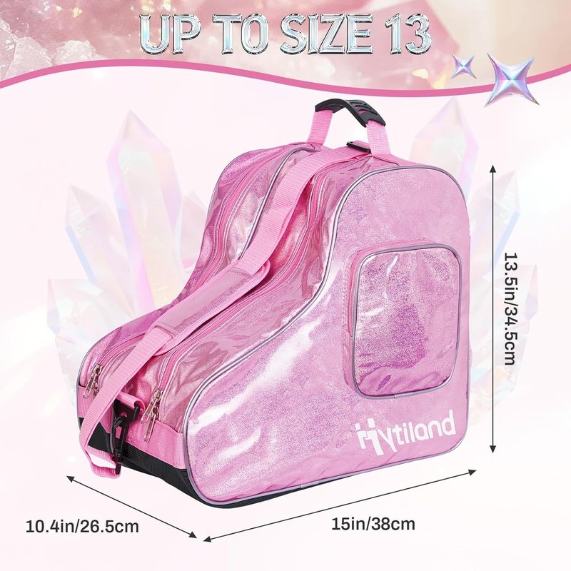 Roller Skate Bag - Stylish Holographic Design | Spacious, Waterproof & Breathable for Inline & Ice Skates