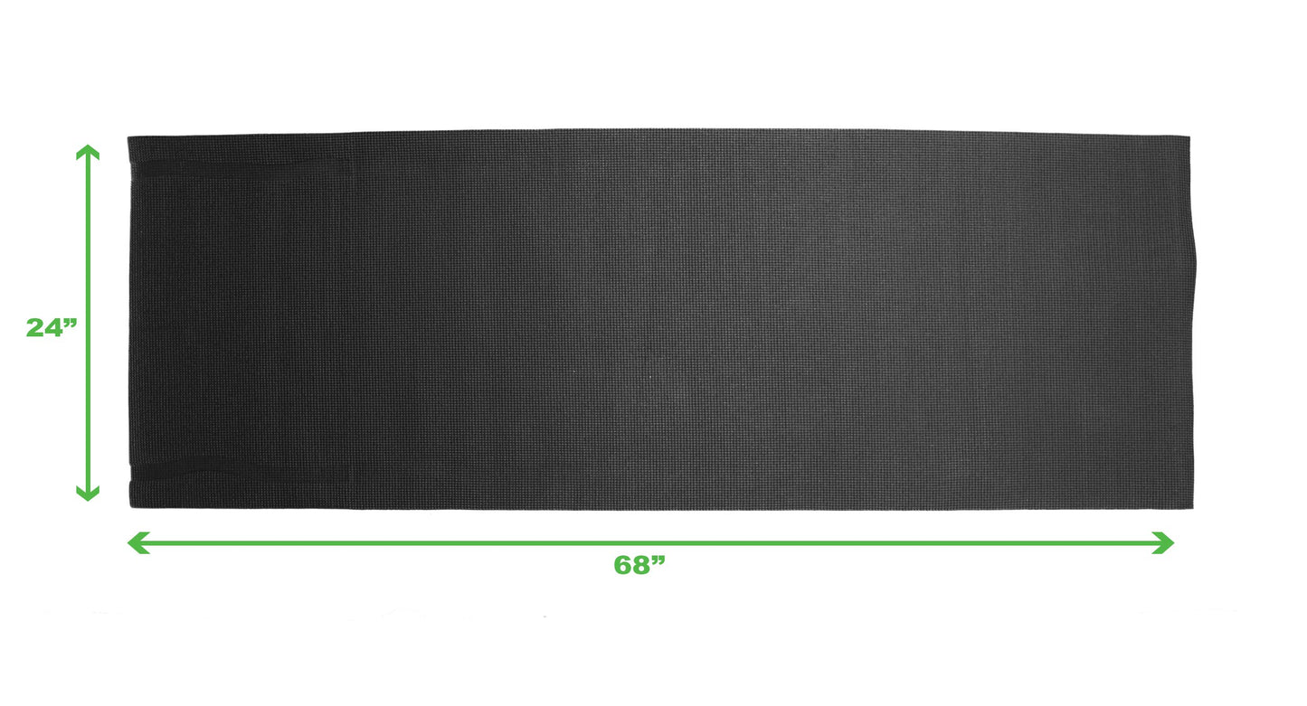 Mind Reader YOGAPVC-BLK All Purpose Extra Thick Yoga Fitness & Exercise Mats with Carrying Strap, High Density Anti-Tear, 68"L x 24"W x 0.3"Th, Black