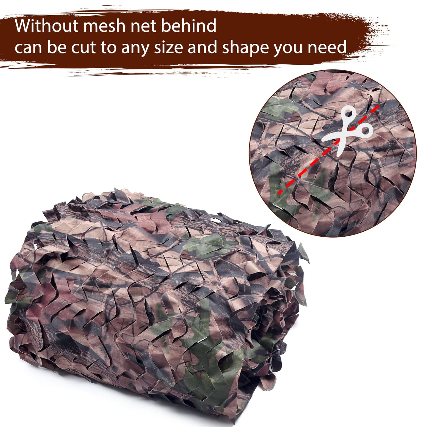 Yeacool Camo Tarp Bulk Roll Camo Net Camo Cover Camouflage for Hunting Blind Military Party Decor Canopy Outdoor Photo Background Window Screen Cover (Camo Bionic Leaves, 32.8ftx4.9ft, 10m*1.5m)