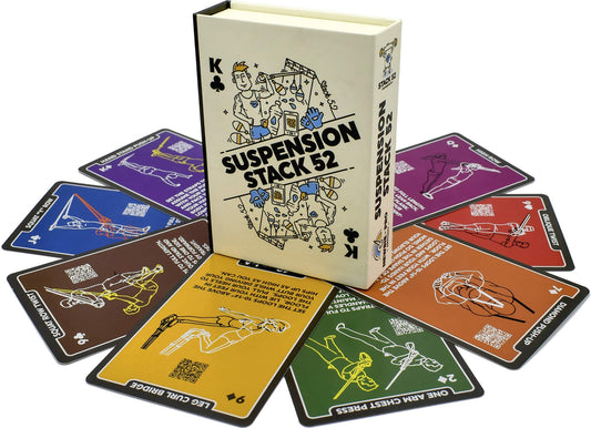 Stack 52 Suspension Exercise Cards. Compatible with All Suspension Trainers. Suspended Bodyweight Resistance Workout Game. Video Instructions Included. Fun Home Fitness Program. (New Deck)