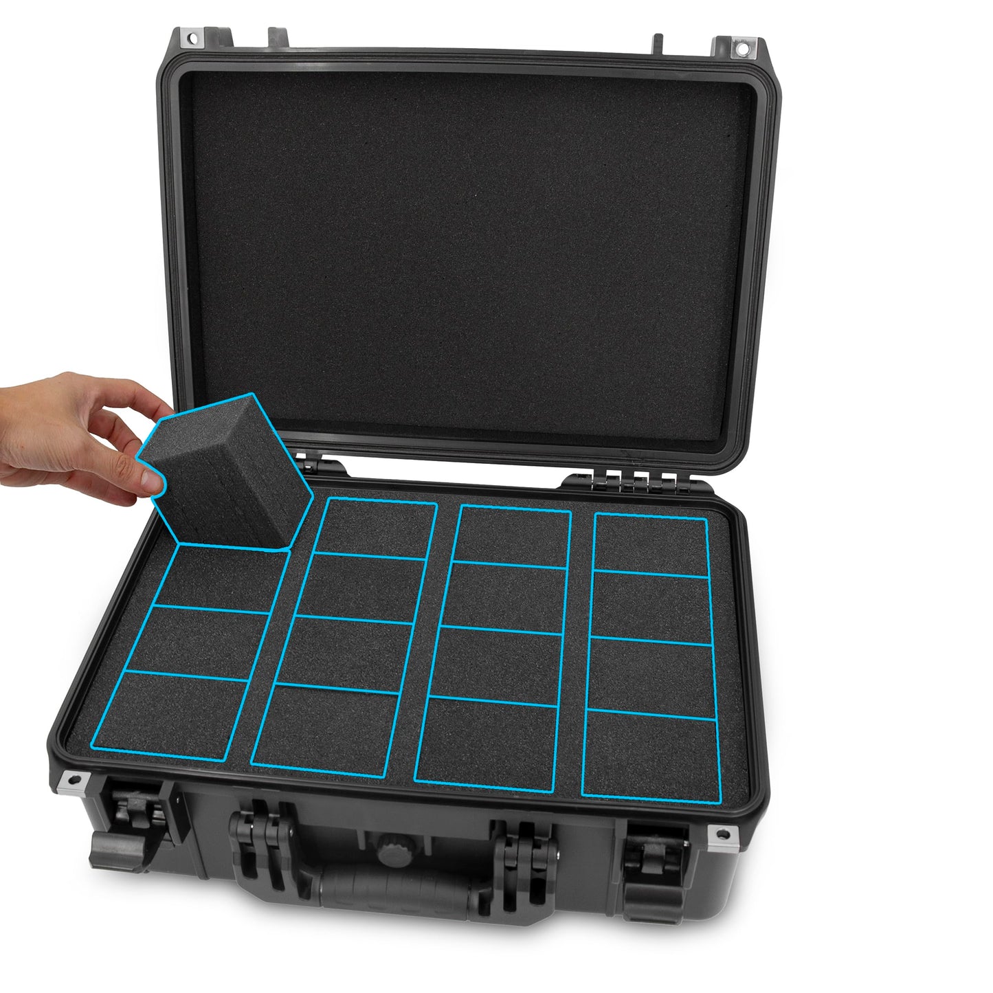 CASEMATIX Graded Card Case Compatible with 130+ BGS PSA Graded Sports Trading Cards, Waterproof Graded Slab Card Box with Precision Cut Graded Card Storage Box Foam Dividers