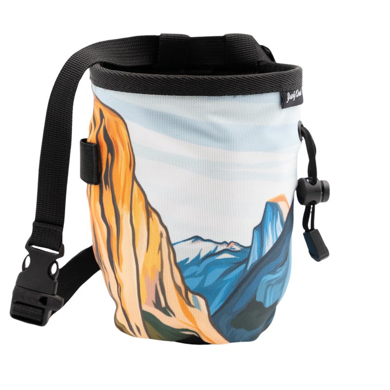 GNARLY DOOD Yosemite Rock Climbing Chalk Bag | for Outdoor, Gym, & Bouldering | Adjustable Waist Belt, Durable Drawstring Closure, & Zippered Pocket