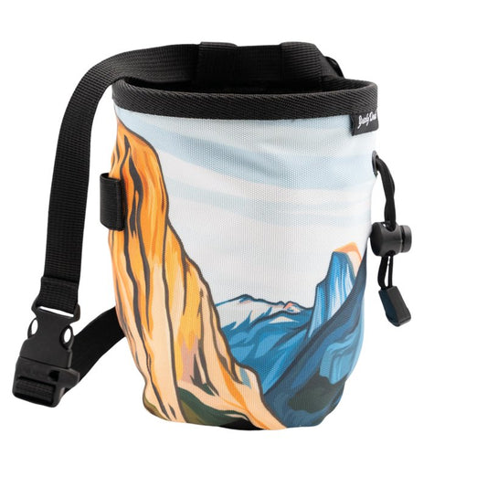 GNARLY DOOD Yosemite Rock Climbing Chalk Bag | for Outdoor, Gym, & Bouldering | Adjustable Waist Belt, Durable Drawstring Closure, & Zippered Pocket