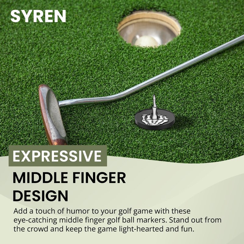 Ultimate Bone Black base Middle Finger Golf Ball Marker with Magnetic Hat Clip | Alignment Ball Mark, Funny Golf Accessories - Great Gift for Golf Lovers Golf Cap Premium Gifts, Golf Enthusiasts Gifts