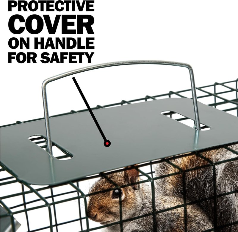 Humane Way Live Animal Trap - 24 Inch Safe Trap for Cats, Squirrels, Rabbits & Rodents | Easy No Assembly