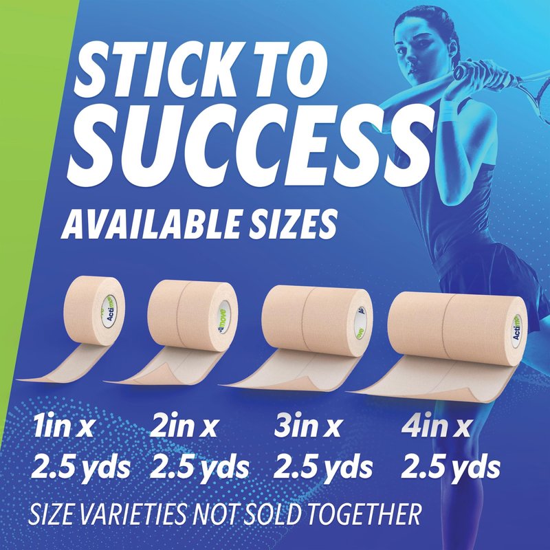 ELASTIKON by Actimove Elastic Athletic Tape - Provides Support for Sprains, Strains, Muscle Injuries - for Sport and Veterinary Applications - 2 in x 2.5 yd, 6 Rolls