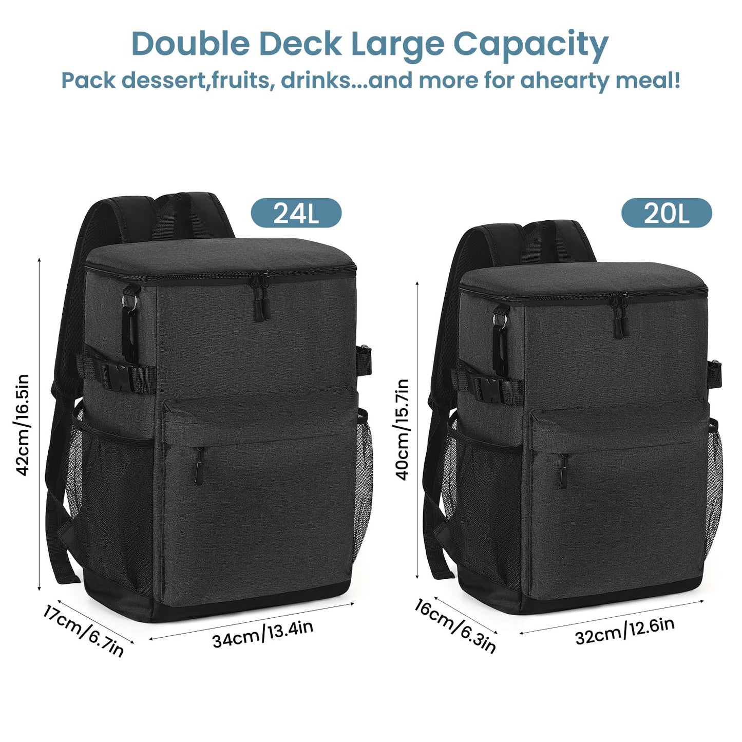 Cooler Backpack 33/40 Cans Coolers Insulated Leak Proof for Men & Women, Waterproof Soft Sided Lunch Camping Beach Travel Ice Chest Bag Hiking Picnic Backpack