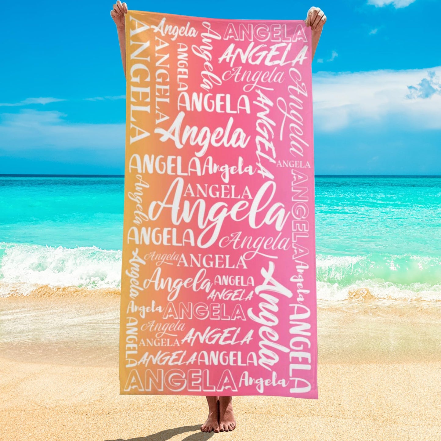 Esmtuaij Personalized Beach Towels for Kids and Adults, Custom Beach Towels with Name, Custom Quick-Drying Travel & Pool & Beach Towels,Customized Gifts for Women & Men & Children