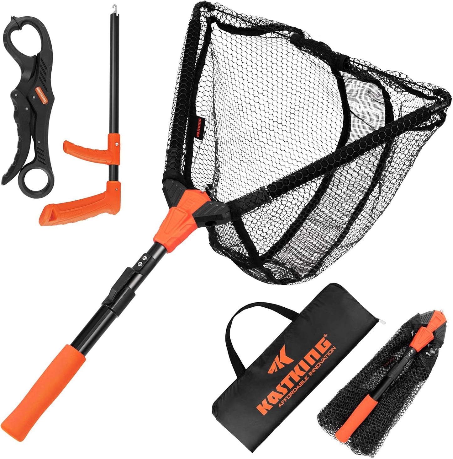 KastKing Pontus Fishing Net - Foldable Lightweight Landing Net with Built-In Length Scale | Durable Aluminum Handle