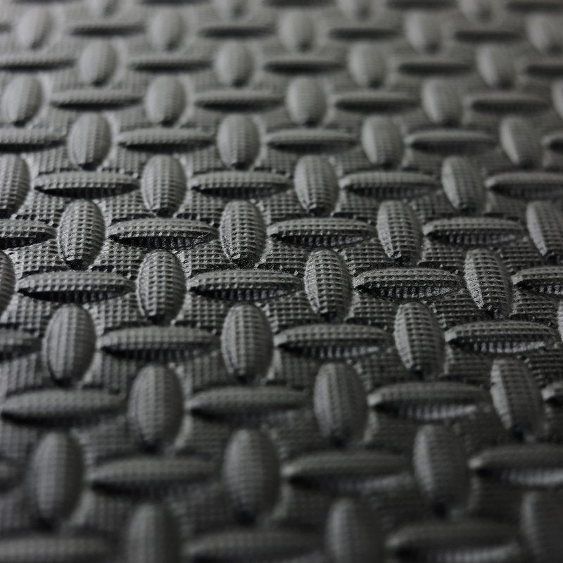 CAP Barbell Exercise Mat Interlocking Puzzle Mat, Diamond Plate Texture, Covers 12 Sq Ft, Black 12 x 12 x 1/2