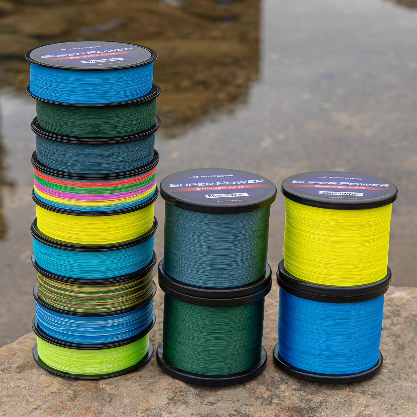 KastKing Superpower Braided Fishing Line, Blue Camo, 8 LB, 300+27 Yds