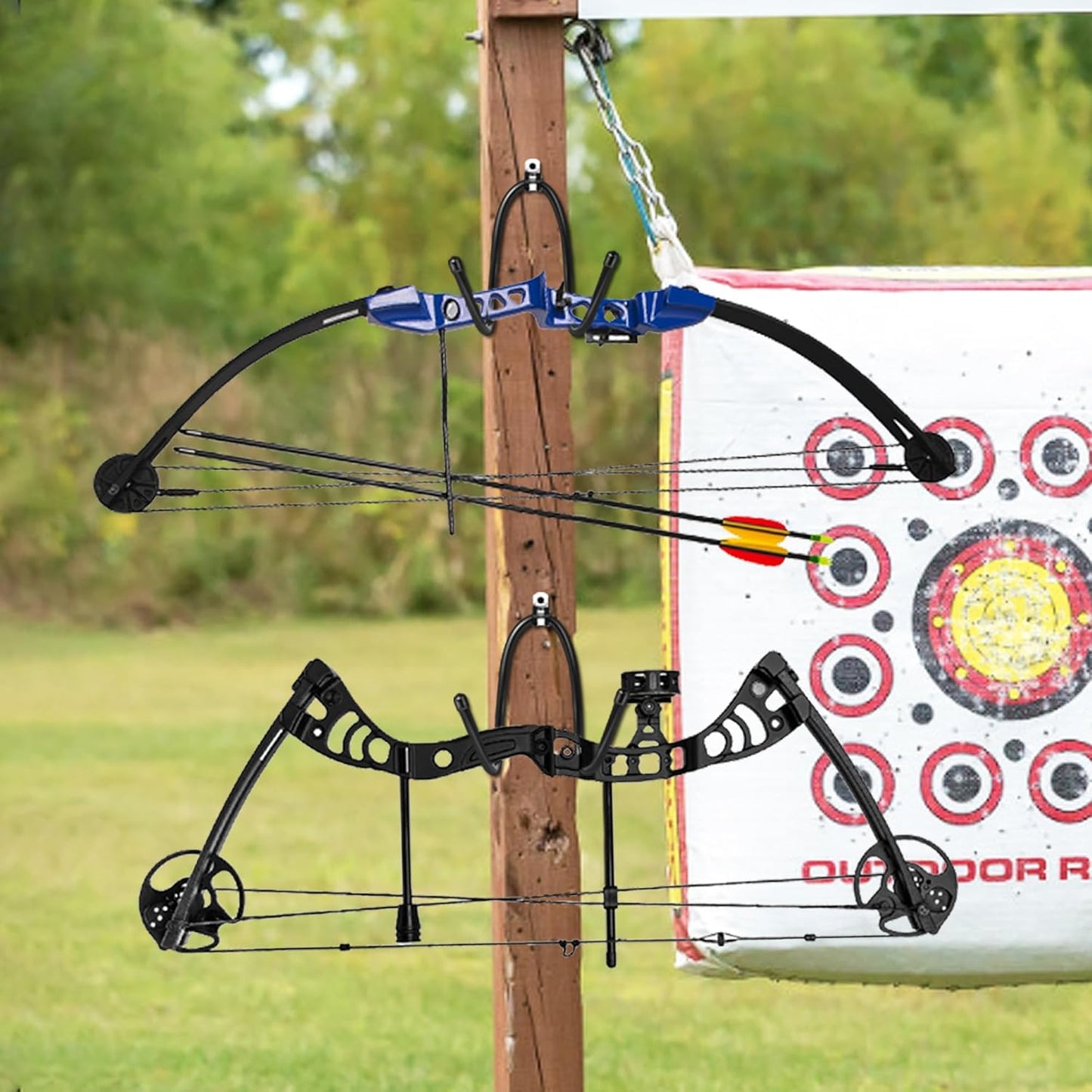 Bow Hanger Display Rack - Wall-Mounted Archery Holder with Rubber Protection | Supports Up to 22 Lbs