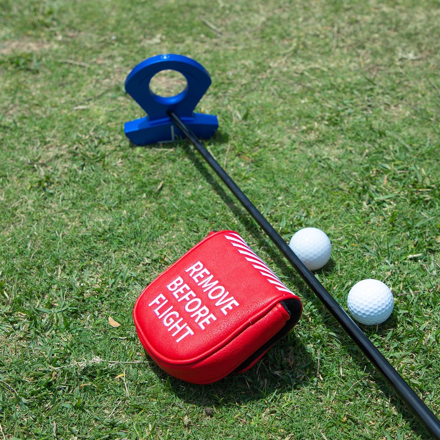 Golf Mallet Putter Cover Golf Headcover, Magnetic Closure Premium Leather Do Not 3Putt Golf Head Covers Fits Golf DF3 Putter Poker Ace Mallet Putter Headcover (RBF)